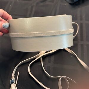 White House Black Market Cream Belt